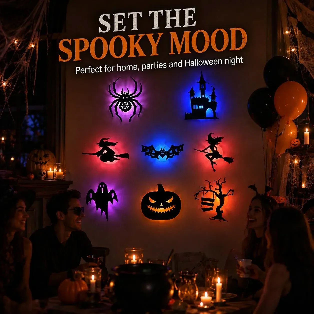Halloween LED Silhouette Wall Light Stickers