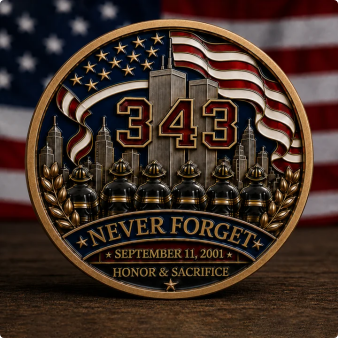 FDNY 343 Heroes Memorial Challenge Coin