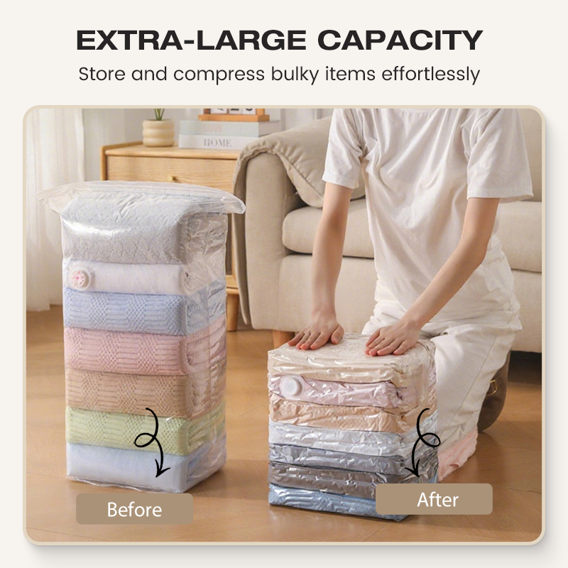 🧳💨 No‑Pump Vacuum Storage Bags
